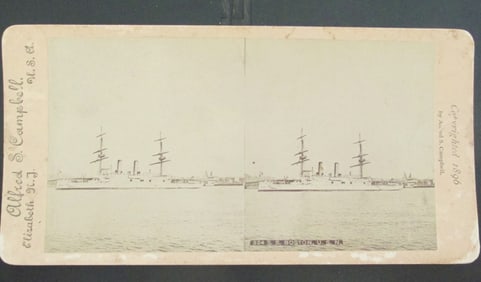 S.S. Boston U.S.N. (US Navy) Stereoview
