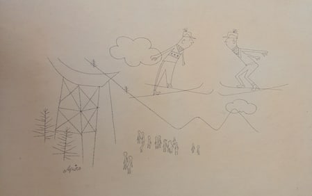 Albert Aquino (American) Two Skier's Meet