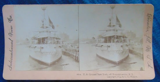 US Cruiser New York off Tompkinsville, NY