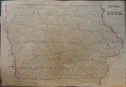Gray's Atlas Hand Colored Map of Iowa