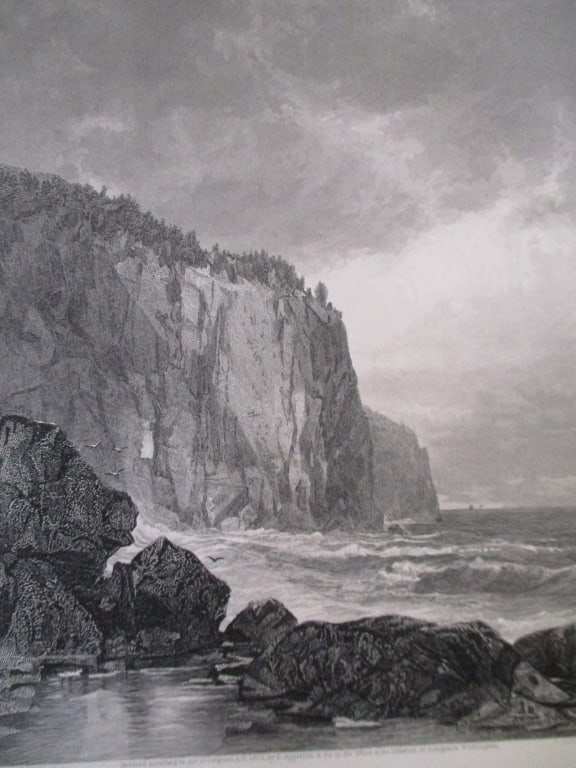 Lake Superior - Entrance to Baptism Bay: Lake Superior Entrance to Baptism Bay After William. Hart Artist: William Hart Print Type: Engraving Date: 1873 Publisher: D. Appleton &