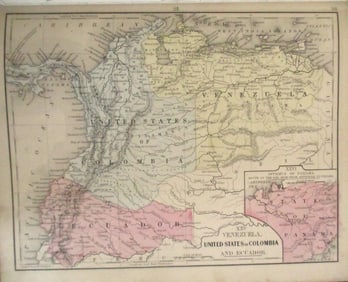 Map of Columbia Peru & Bolivia