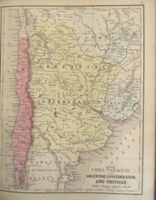 Map of Chili, Paraguay Uruguay Plus Europe