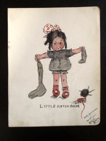 Little Sister Susie - 1916 - Two watercolors