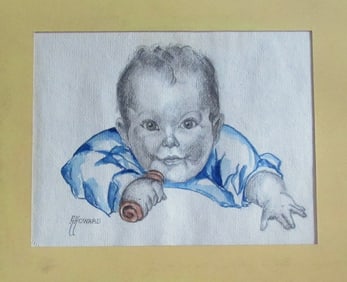 Alan Howard (1923 - 2008) Illustration of Baby
