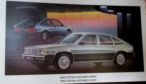 1983 Citation Hatchback Sedan Advertising Sign