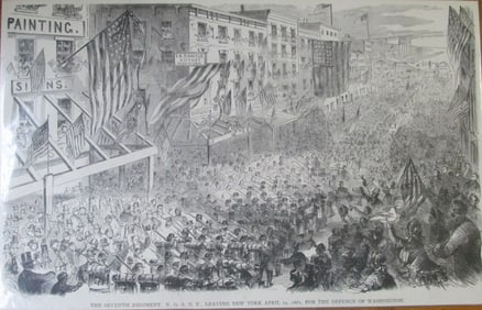 The Seventh Regiment Leaving New York - Civil War