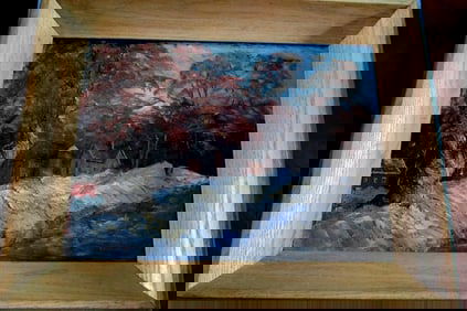 House & Barn in Winter (New Hope Pa School)