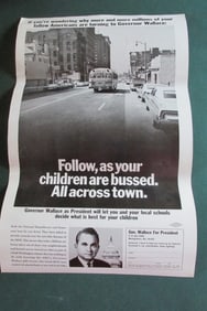 Rare George Wallace School Busing Poster 1968