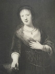 Saskia Holding a Flower- Rembrandt Van Rijn