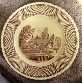 Anne Hathaway's Cottage Creamware Plate