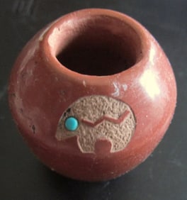 Santa Clara Pueblo Indian Miniature Pottery Vase