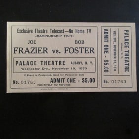 Joe Frazier vs Bob Foster Fight Ticket 1970 Unused
