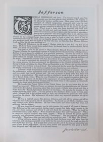 Tribute to President Thomas Jefferson