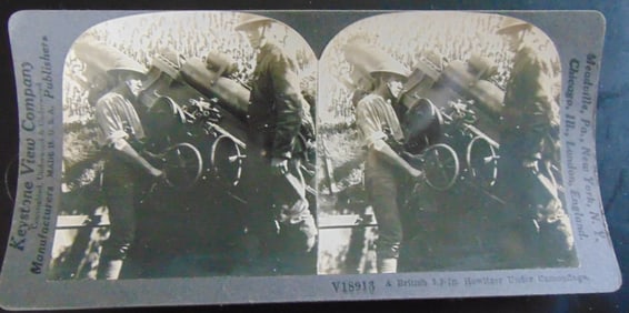 British Howitzer Under Camouflage - World War One