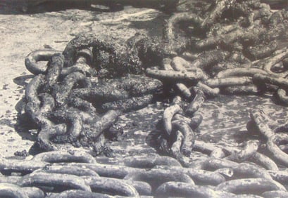 Mud Dragged Aboard with Anchor Chain