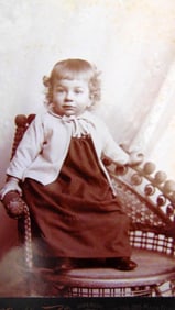 Young Girl In Wonderful Wicker Chair- C. H. Gallup