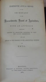 Massachusetts Agriculture c1871 3 Books in 1