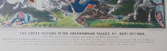 Great Victory In Shenandoah Valley Currier & Ives