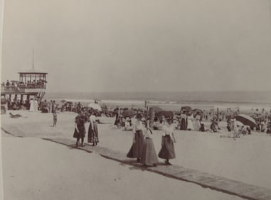 Beach Scene at Asbury Park New Jersey 1910