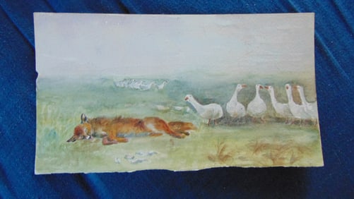 Briton Reviere - 1840 - 1920 Game of Fox & Geese