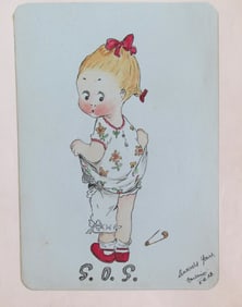 SOS - Watercolor of Girl in Bloomers