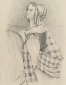 Wonderful Graphite of Victorian Lady