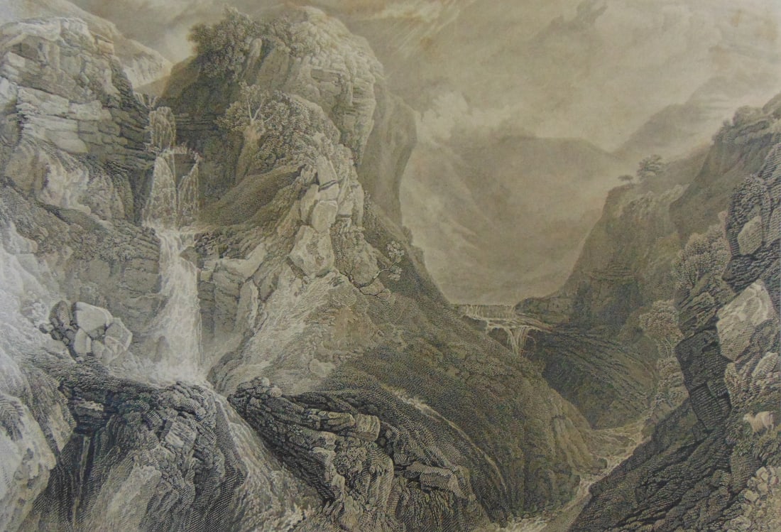 Moss Dale Fall - J. M. W. Turner: Moss Dale Fall Joseph Mallord William Turner RA, known in his time as William Turner, was an English Romantic painter, printmaker and watercolorist. He is known for his expressiv