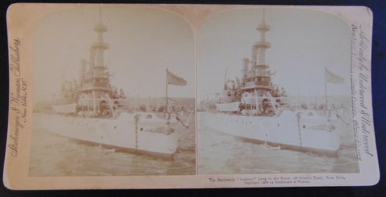 The Battleship Indiana Lying in the River