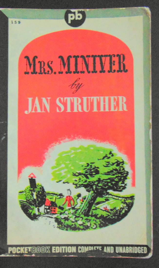 Mrs Miniver: Mrs. Miniver Author: Jan Struther Dated: 1942 Publisher: Pocket Books Binding: Paperback Type: Literature - Classics Condition Report: Very Good