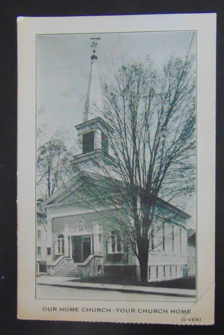 First Presbyterian Church - Liberty New York: First Presbyterian Church - Liberty New York Photo on front - Information on reverse. Promotional card catering to the summer influx in the Catskills. Dated: Circa 1920 - 1930 Type Promotio