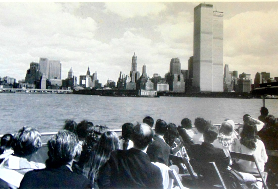 World Trade Towers from the Circleline: World Trade Towers from the Circleline Plate 40 Photographer: Wendy Holmes Dated: 1970's Subject: Hudson River Valley Medium: Halftone</