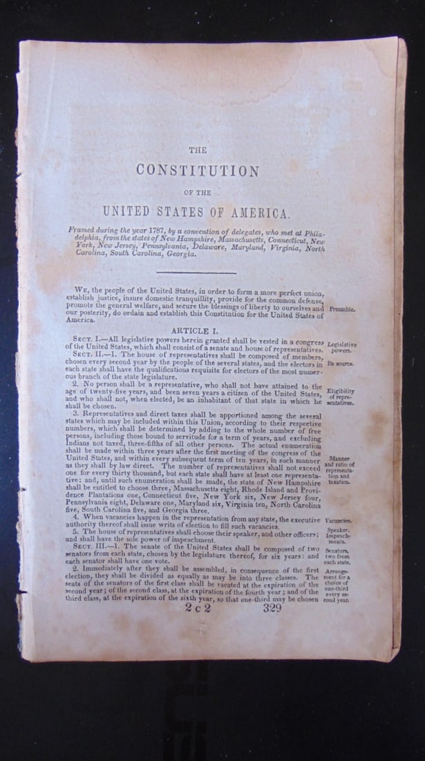 Constitution of the United States of America (1 of 6)