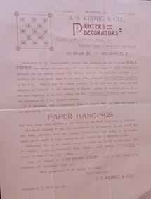 Paper Hangings (Wallpaper) Broadside 1892