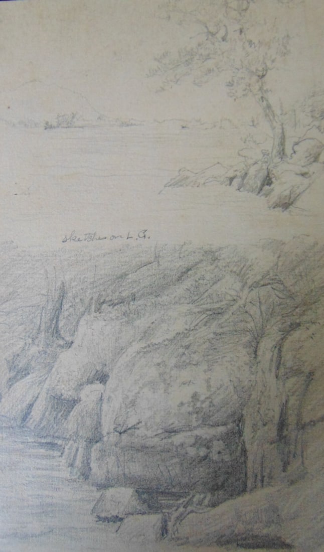 Lake View (L. G.) American School: Lake View (L. G.) American School Detailed sketch of Lake. Noted on verso. Medium: Graphite - Pencil Date: 19th century Style: Landscape Origin: American School