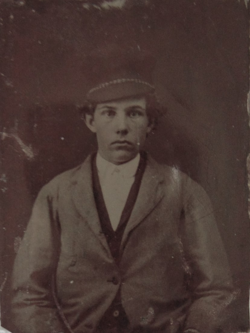 Tintype of Young Man with Cap - Civil War Period (1 of 2)