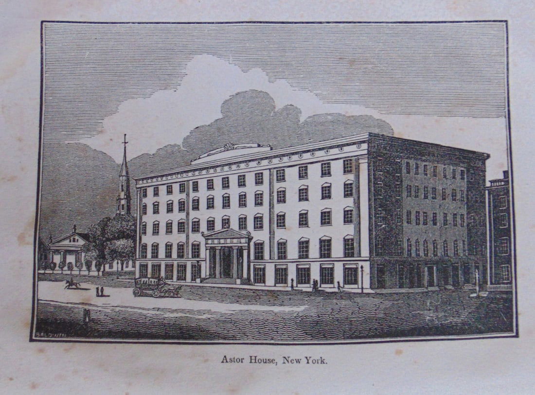 Early Wood Engraving - Astor House - New York City: Early Wood Engraving - Astor House - New York City Print Type: Wood Engraving Date: 1st half 19th century Dimensions: 5 x 9" Condition Report: Toning and minor foxing as expect