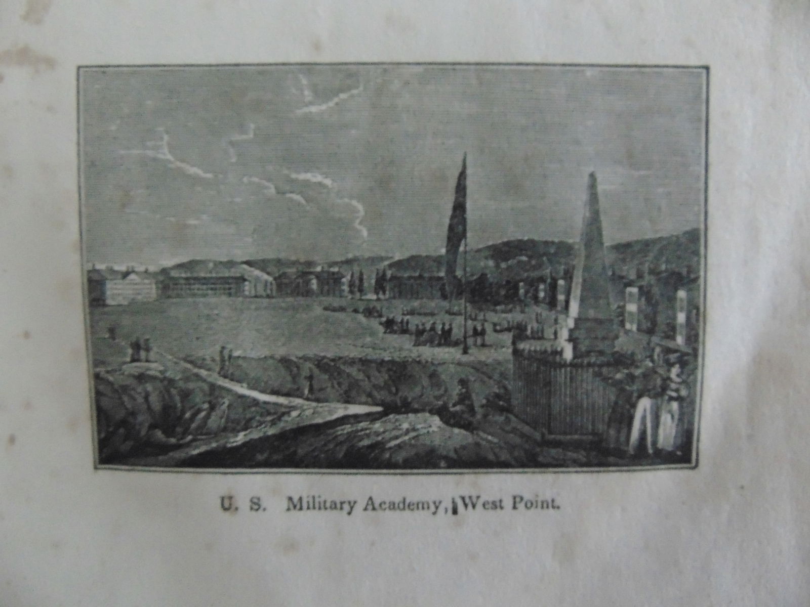 Wood Engraving - U S Military Academy West Point: Early Wood Engraving - U S Military Academy West Point Print Type: Wood Engraving Date: 1st half 19th century Dimensions: 5 x 4" Condition Report: Toning and minor foxing as ex