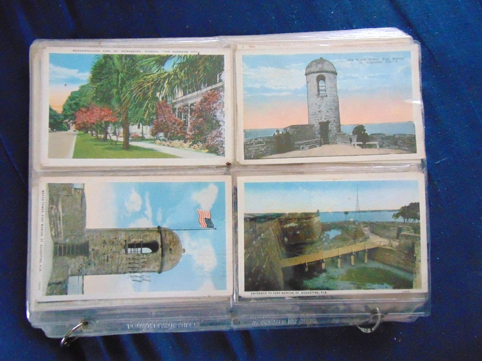 Large Collection of Florida Postcards: Collection of 120 Postcards of Florida. All in plastic binder sleeves. Many early, nice collection. Some RPPC Subject References: Post Cards LF