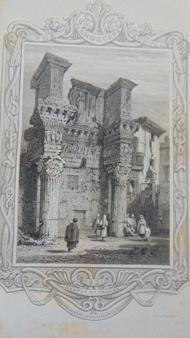 Early Engraving of the Temple of Pallas: Early Engraving of the Temple of Pallas Italy Artist: Samuel Prout Print Type: Engraving Date: C1830 Origin: British Dimensions: 4.1/2 x 7 3/4" Provenance: