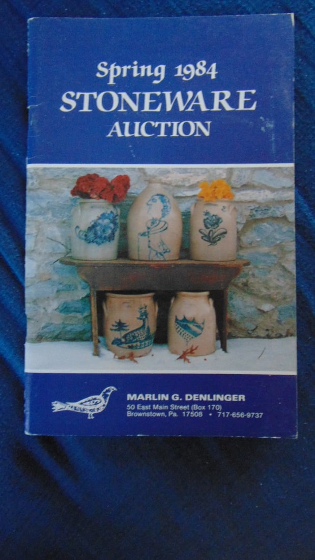 Marlin G Denlinger Stoneware Auction Spring 1984: Marlin G Denlinger Stoneware Auction Spring 1984 150 lots Illustrations: B/W Photos Dated: May 13, 1984 Size: 12mo Binding: Trade Wraps Condition Report: Very
