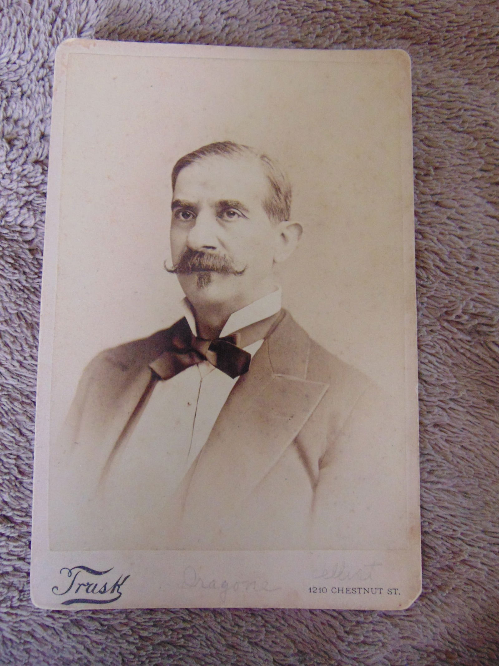 Dragone - Cellist - Philadelphia Area C 1887: Dragone - Cellist Philadelphia area. Photographer: Albion K P Trask Dated: 1887 - 1891 Medium: Cabinet Card Notes & Literature: Albion K P Trask began his business caree