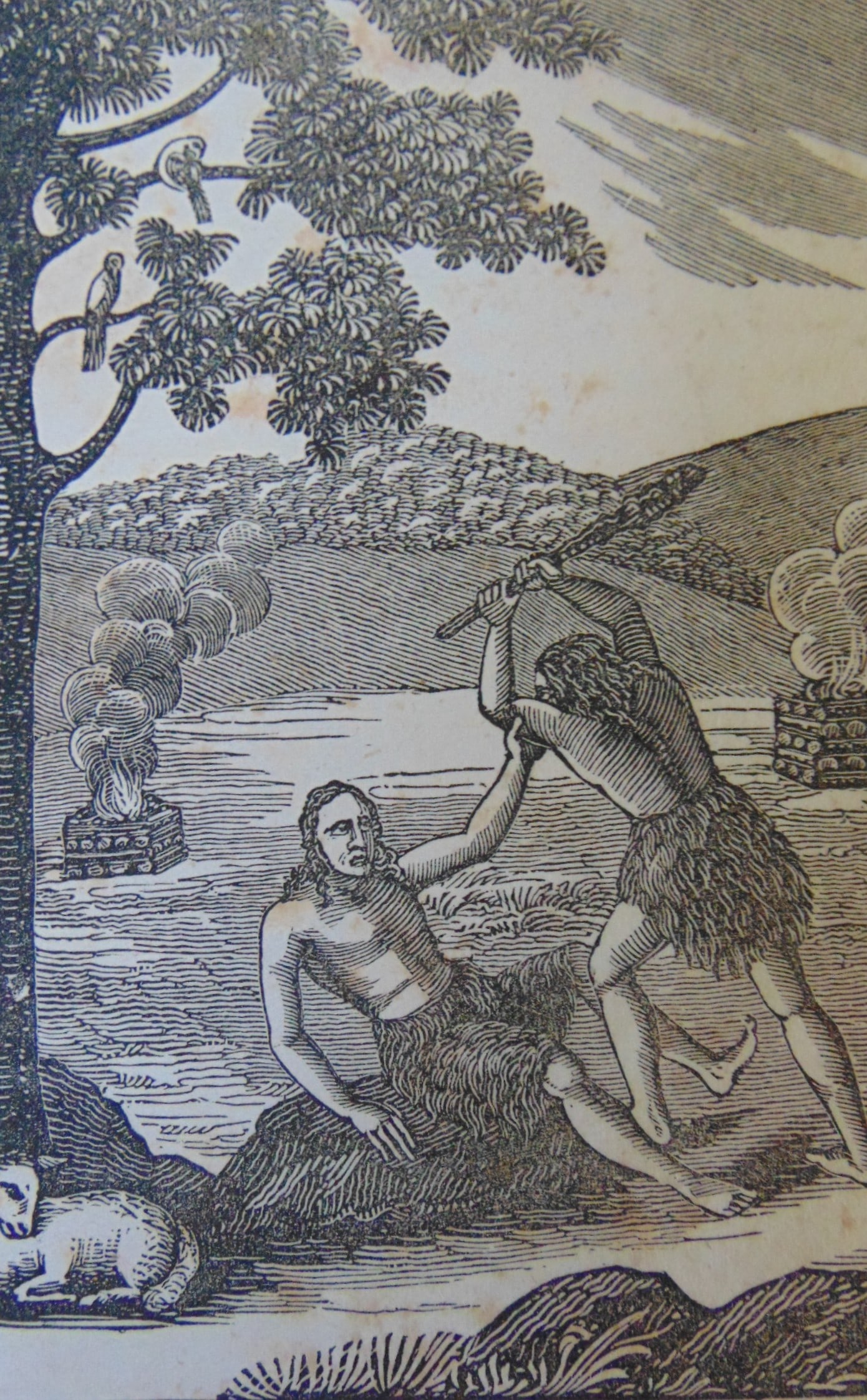 Cain and Abel: The Work of Creation Rare. Print Type: Wood Engraving Date: 1837 Dimensions: 6 x 4" Provenance: Hill House Print Collection Notes & Literature: From Huebner's