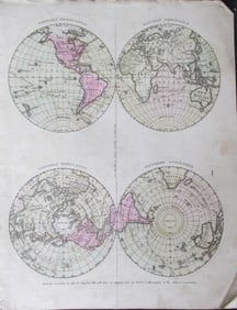 Map of All World Hemispheres 1830