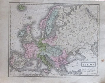 Early Map of Europe 1829