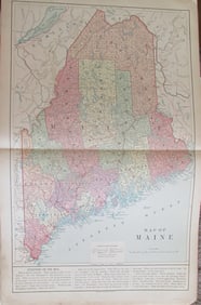 Map of Maine Circa 1888