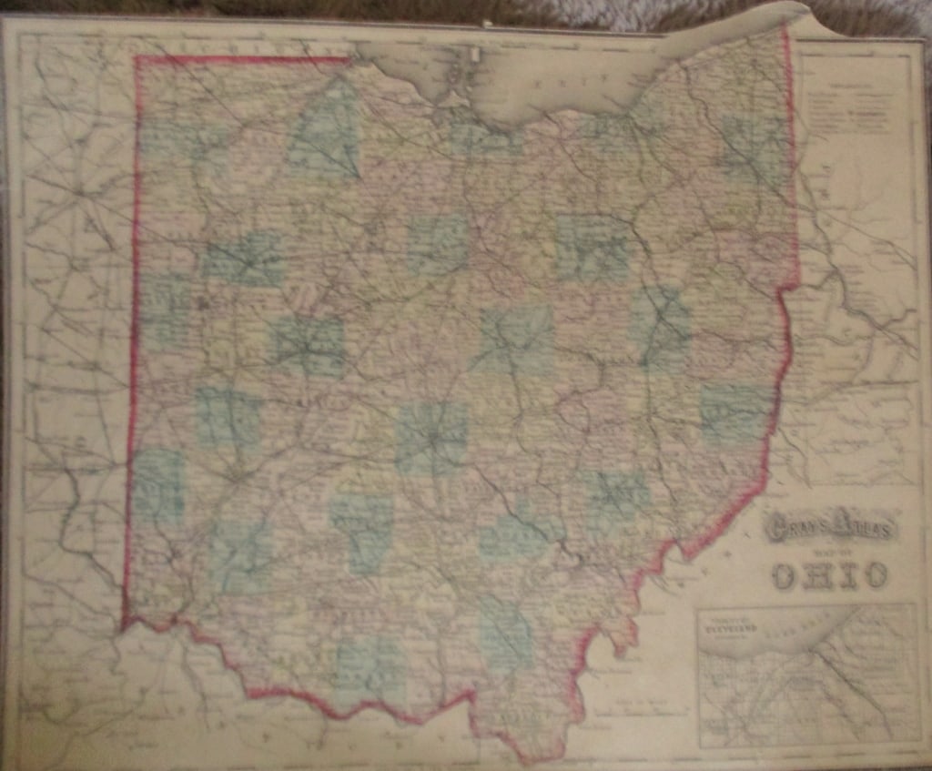 Gray's Hand Colored Map of Ohio (1 of 2)