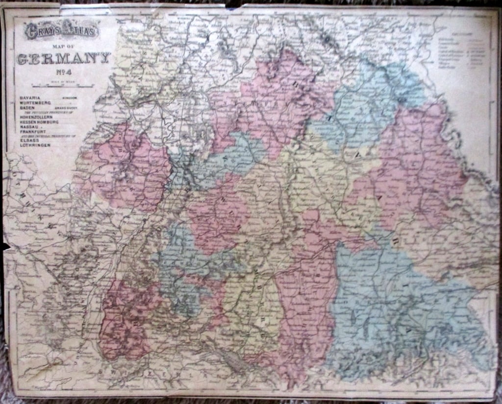 Hand colored Map Germany - 3