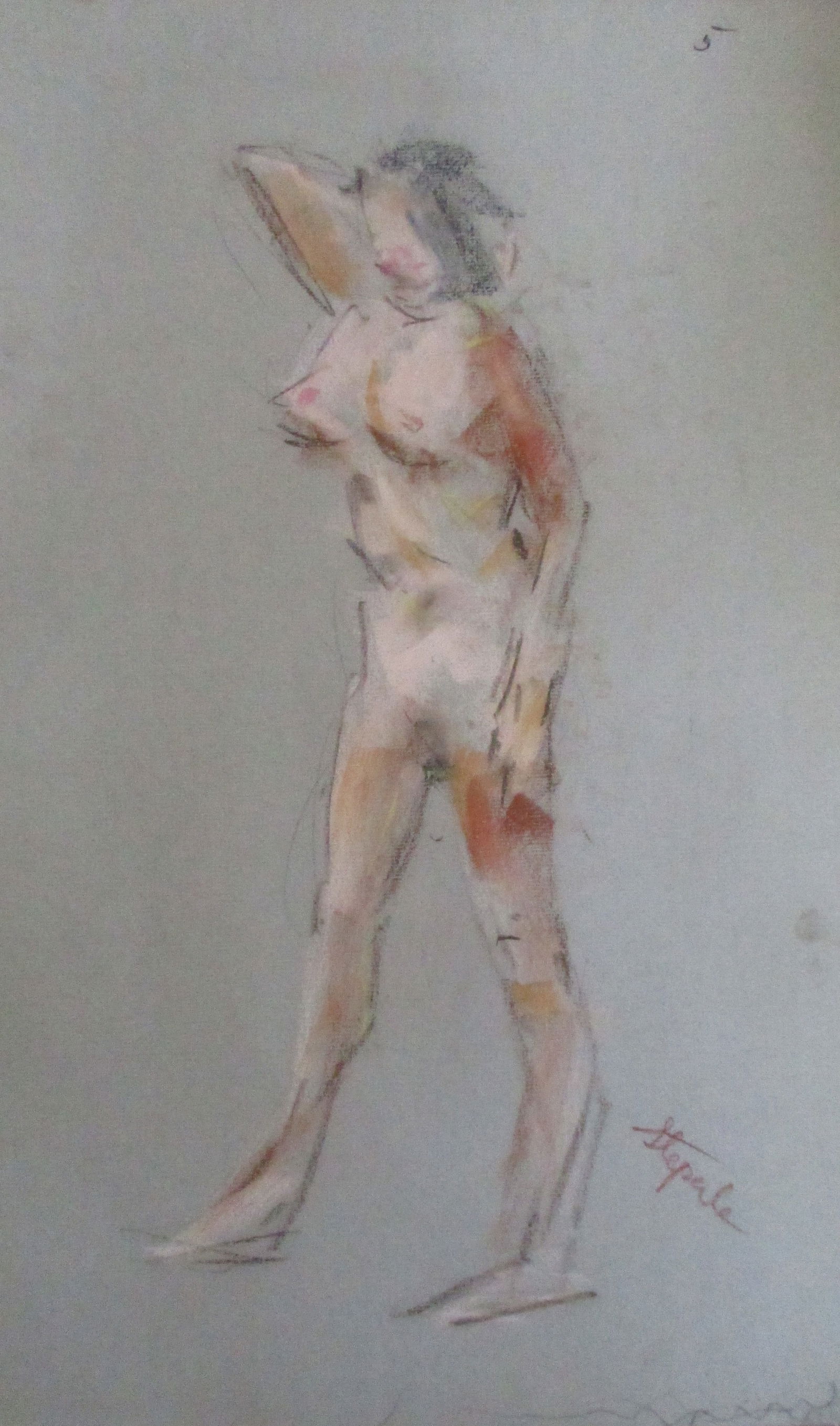 Nude 5 Standing Sideway Charles Stepule: Nude 5 - Standing Sideway Charles T. Stepule was a long-time resident of Hartford, Connecticut. He was born in Wallingford, Connecticut in 1911 to Charles and Mary Yokim Stepu