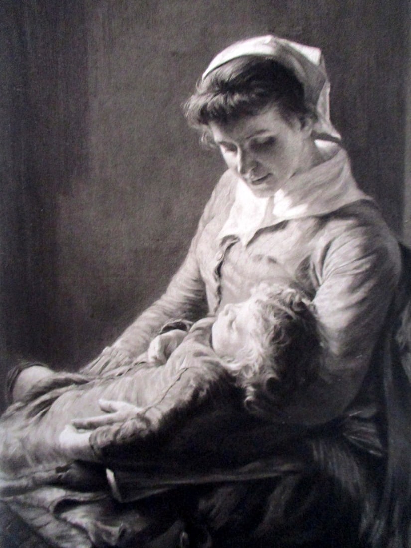 Mother and Sleeping Child - Frank Hector Tompkins (1 of 3)